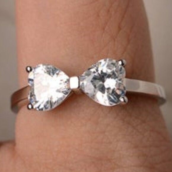 Refine Pure And Fresh Bow Anillos Lovely Rings for Women, PD035 - Picture 2 of 4